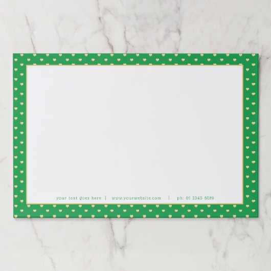 クイーン・オブ・ハート・金ゴールド・ハート・パターン ペーパーパッド (正面)