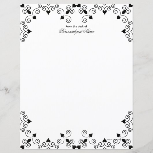 クイーン・オブ・ハート – 黒い無地紙シート (正面)