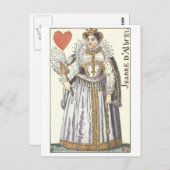 クイーン・オブ・ハート- JEANNE E'ALBRETヴィンテージ遊ズ ポストカード (正面/裏面)