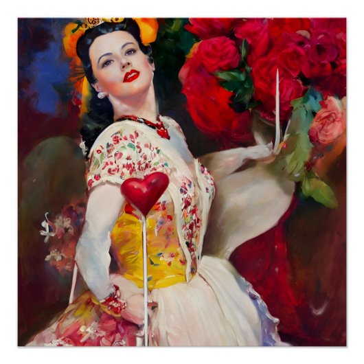 クイーン・オブ・ハートAI 絵画 Generated's ポスター (正面)