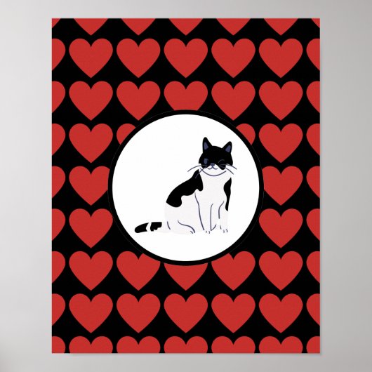 クイーン・オブ・赤いハート猫白黒子猫声 ポスター (正面)