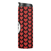 クイーン・オブ・赤いハート猫白黒 タンブラー (回転右)