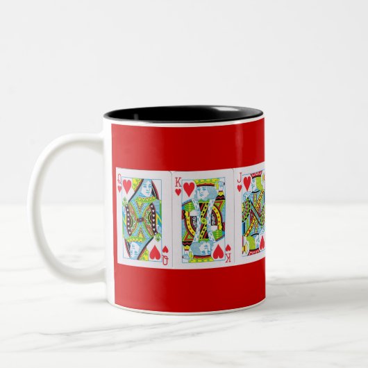 クイーン、キング、ジャック・オブ・ハート ツートーンマグカップ (左)