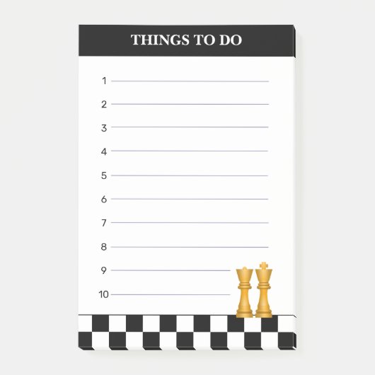 クイーン&キングPする白黒チェスのアイテム ポストイット (正面)