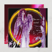 クイーン・ギネヴィア 宝石 バーガンディ 招待状 (正面/裏面)