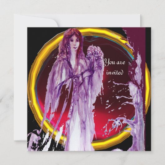 クイーン・ギネヴィア 宝石 バーガンディ 招待状 (正面)