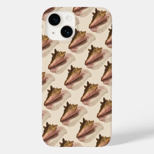 クイーン・コンクの貝殻、ヴィンテージの海洋生物 Case-Mate iPhoneケース (裏面)