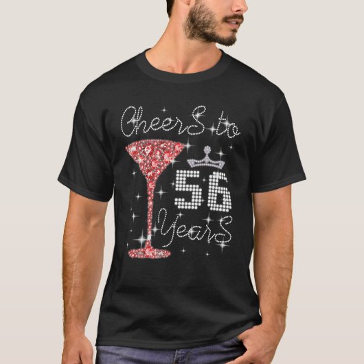 クイーン プリンセス 56歳の誕生日おめでとう Tシャツ (正面)