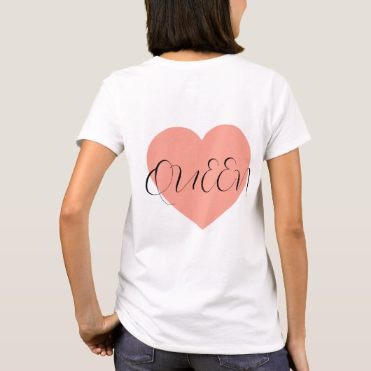 クイーン マッチング ミニマル クラウン デザイン Tシャツ (裏面)