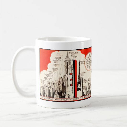 クイーン・メアリー比較表 コーヒーマグカップ (左)