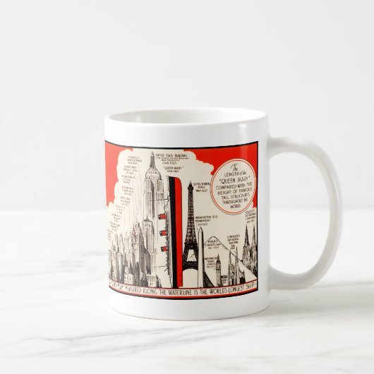 クイーン・メアリー比較表 コーヒーマグカップ (右)