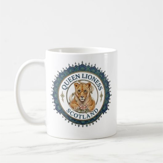 クイーン・ライオネス スコットランド コーヒーマグカップ (左)
