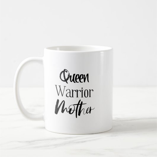 「クイーン、戦士、母」フレーズCoffee Mug コーヒーマグカップ (左)