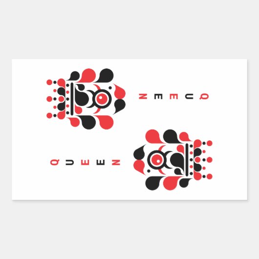 クイーン 長方形シール (正面)