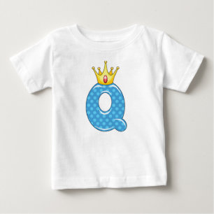 クイーン – Q王冠を持つアルファベット ベビーTシャツ