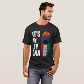 クウェートとモンゴルのミックスDNA伝統国旗 Tシャツ (正面フル)