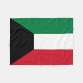 クウェートの国旗 フリースブランケット (正面(横))