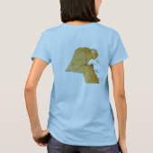 クウェートの旗と地図のTシャツ Tシャツ (裏面)
