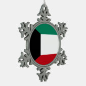 クウェートの旗 スノーフレークピューターオーナメント (左)