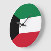 クウェートの旗 ラージ壁時計 (傾斜)