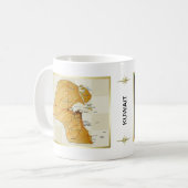 クウェートの旗 + 地図のマグ コーヒーマグカップ (正面左)