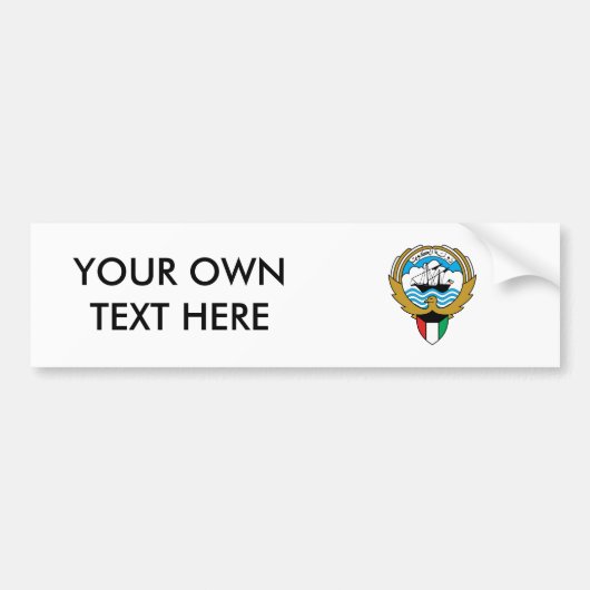 クウェートの紋章付き外衣 バンパーステッカー (正面)