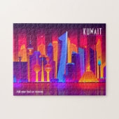 クウェートカラフルイラストレーションスカイライン ジグソーパズル (横)