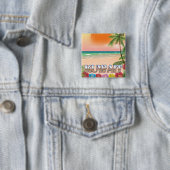 クウェートビーチ旅行ポスター 缶バッジ (インサイチュ)