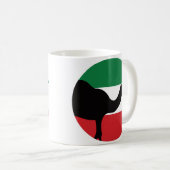 クウェート二次クウェート国獣国旗 コーヒーマグカップ (正面右)