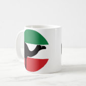 クウェート二次クウェート国獣国旗 コーヒーマグカップ (正面左)