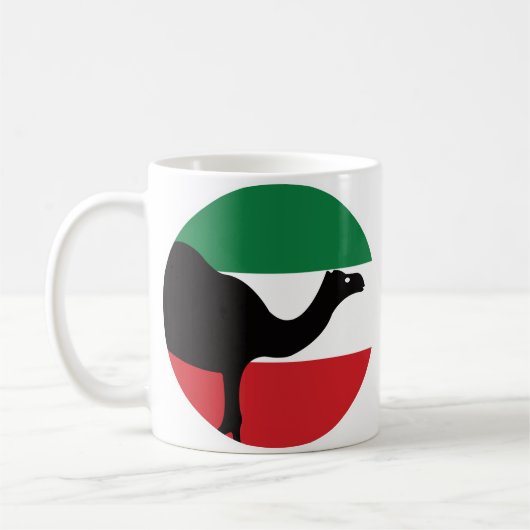 クウェート二次クウェート国獣国旗 コーヒーマグカップ (左)