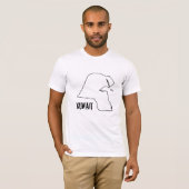 クウェート国地図クウェート国境 Tシャツ (正面フル)