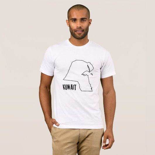 クウェート国地図クウェート国境 Tシャツ (正面フル)