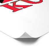 クウェート国旗الكويتアラビア語・英語ワードアート ポスター (角)