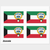 クウェート国旗とエンブレム、クウェート国旗 長方形シール (シート)