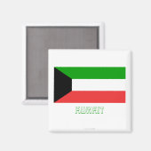 クウェート国旗の名前 マグネット (正面/裏面)