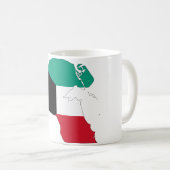 クウェート国旗の地図 コーヒーマグカップ (正面右)