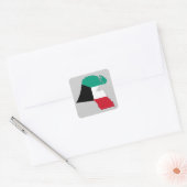 クウェート国旗の地図 スクエアシール (封筒)