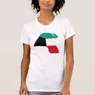 クウェート国旗の地図 Tシャツ