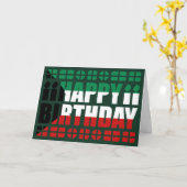 クウェート国旗の誕生日カード カード (黄色い花)