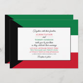 クウェート国旗、クウェー結婚ト国旗 招待状 (正面/裏面)