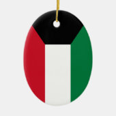 クウェート国旗 セラミックオーナメント (正面)