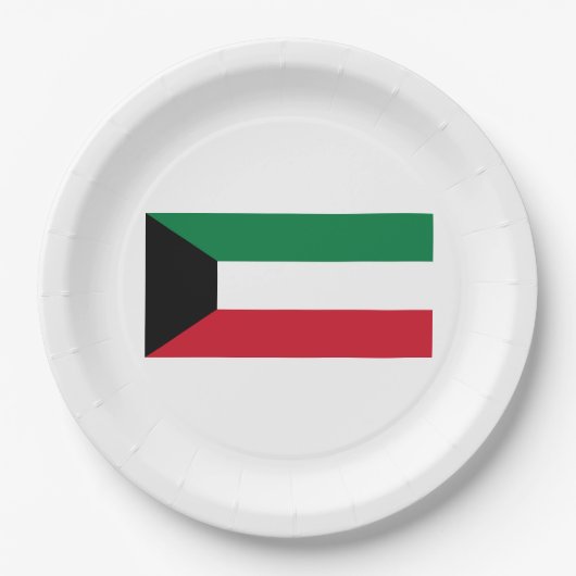 クウェート国旗 ペーパープレート (正面)