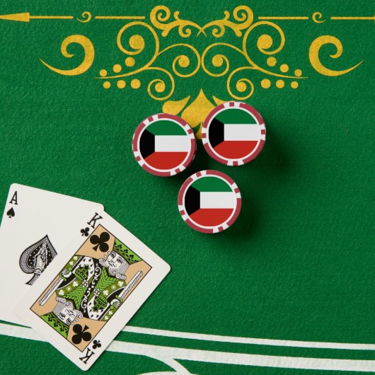 クウェート国旗 ポーカーチップ (ポーカーテーブル (スタック))