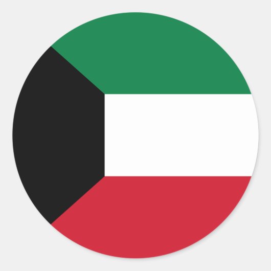 クウェート国旗 ラウンドシール (正面)