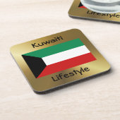 クウェート国旗+文字コースター コースター (左側)