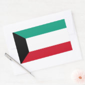 クウェート国旗 長方形シール (封筒)