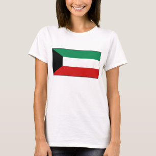 クウェート国旗x地図Tシャツ Tシャツ