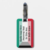 クウェート簡単ID個人用フラグ ラゲッジタグ (裏面縦)