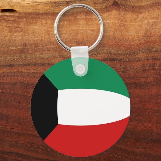 クウェート魚眼国旗のキーチェーン キーホルダー (正面)